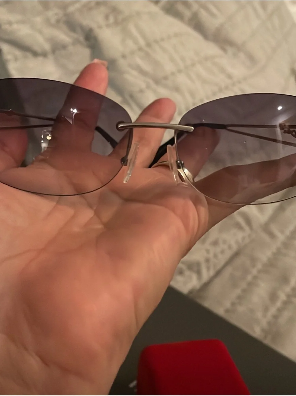 Fendi Rimless Sunglasses with Purple Gradient Lenses